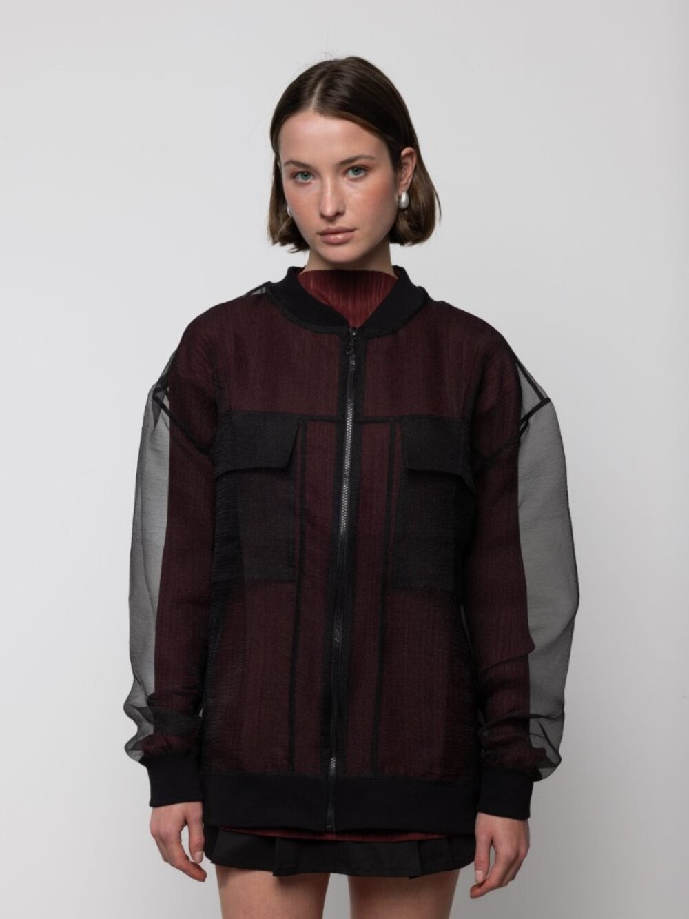 ESTHÉ Organza Oversized Bomber Jacket – Black XL